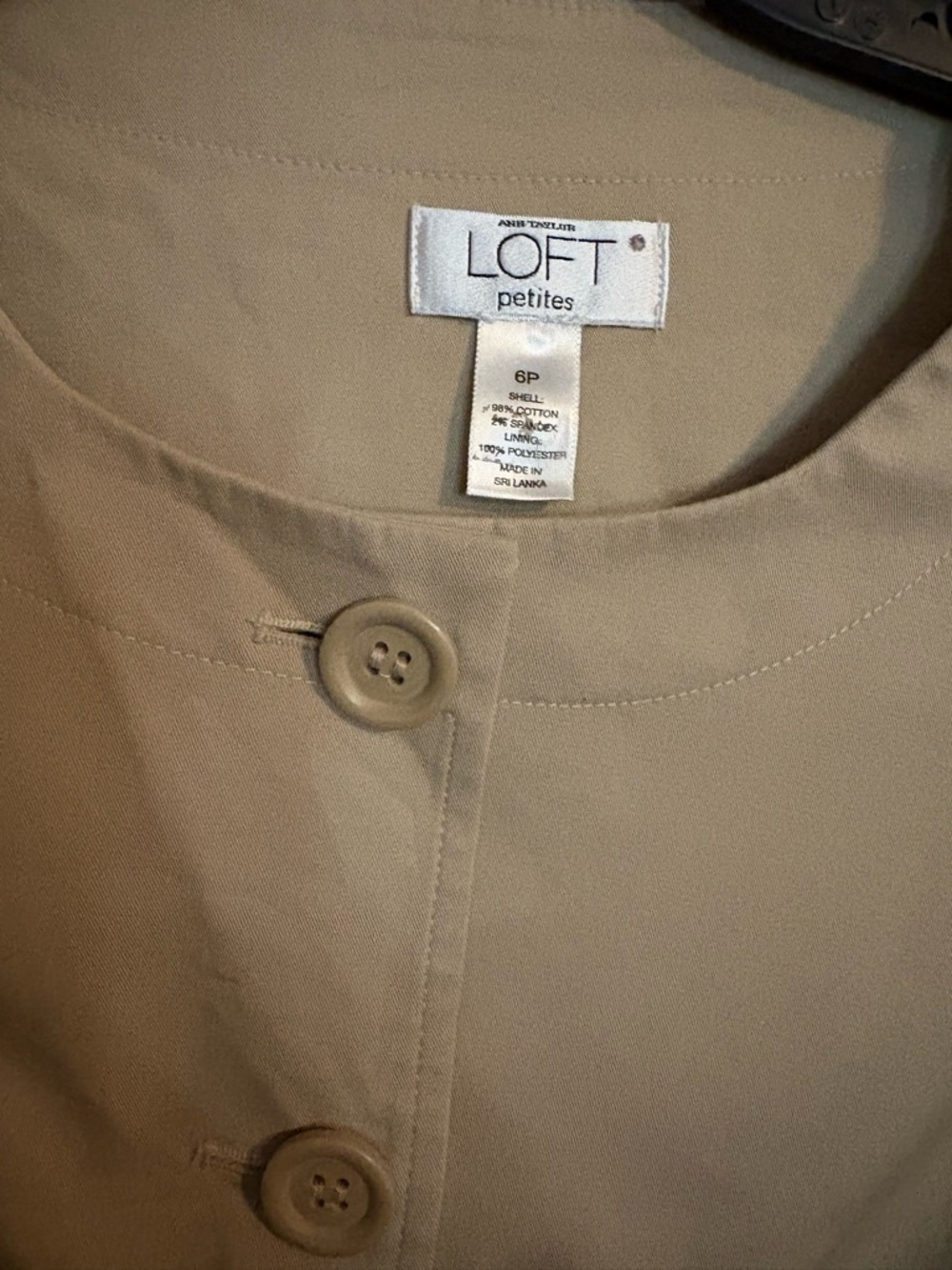 LOFT Petite Women's Tan Button-Front Jacket 6P - Picture 4 of 6